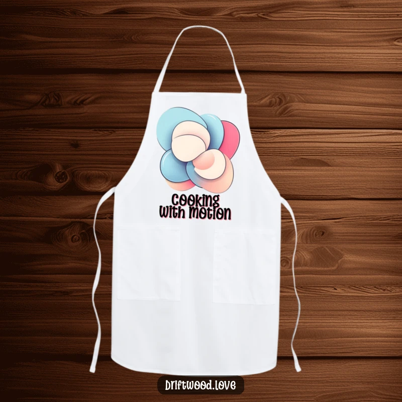 Funny Apron featuring smooth, polished abstract shapes interlocking dynamically, ideal for a stylish and artistic kitchen.