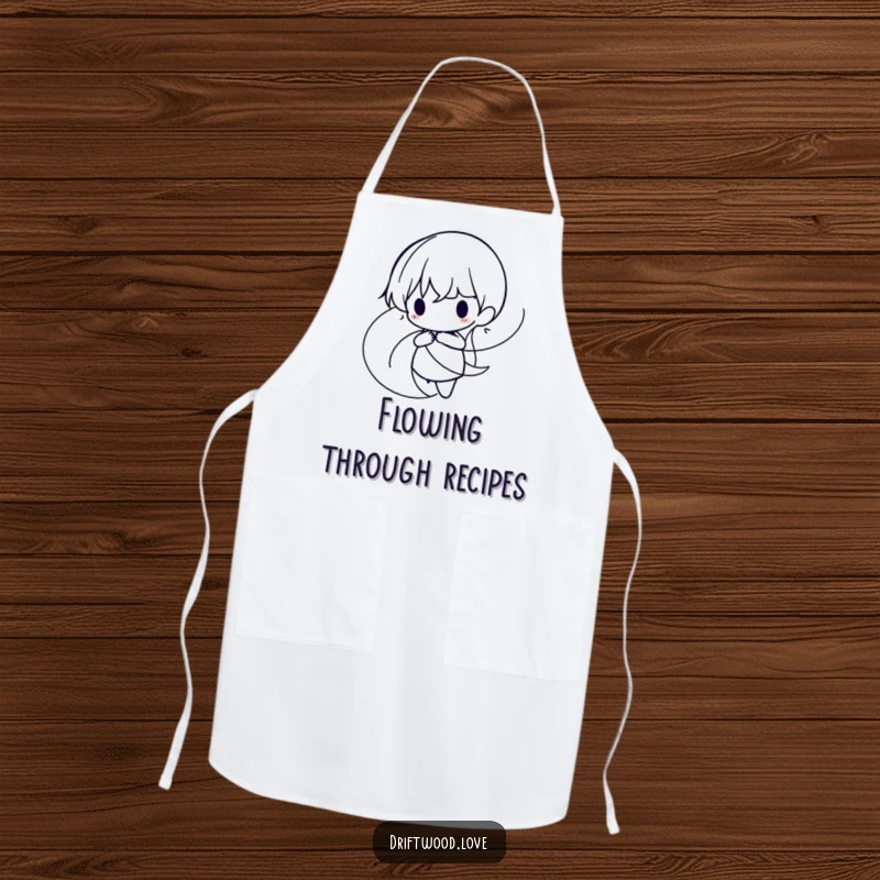 Funny Apron showcasing intertwined, organic lines forming a minimalist, flowing silhouette, perfect for a stylish and artistic kitchen.