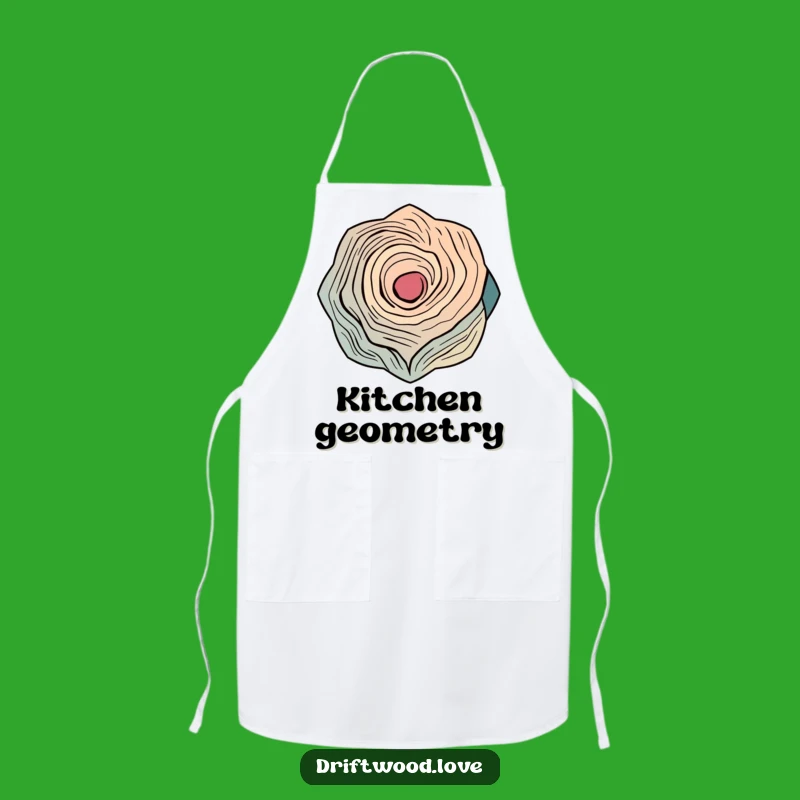 Funny Geometric Wood Curve Apron: Cook with Artistic Flair and Playful Abstract Style
