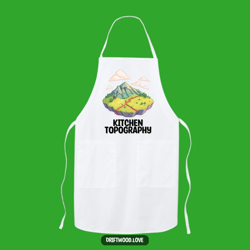 Funny Topographical Apron: Textured Kitchen Landscape, Chef Gift