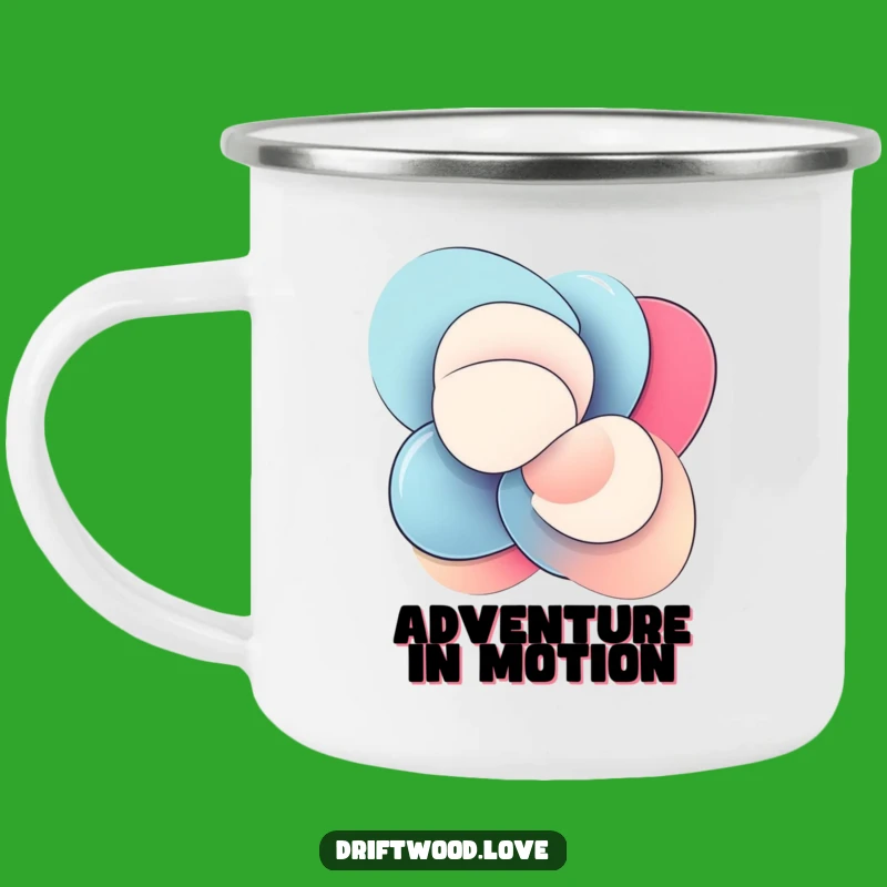 Funny Abstract Shapes Camping Mug: Dynamic Outdoor Art, Smooth Travel Gift