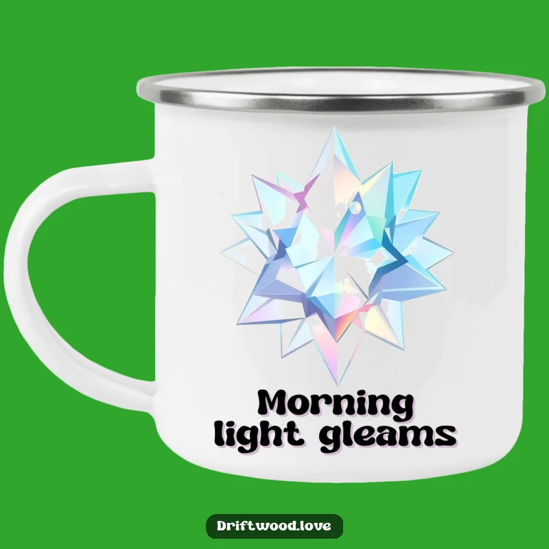 Funny Geometric Shards Camping Mug: Ethereal Outdoor Art, Travel Gift