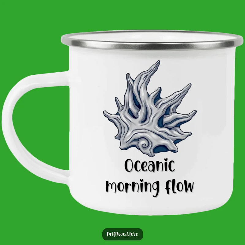 Funny Metallic Driftwood Camping Mug: Elegant Art for Your Outdoor Adventures