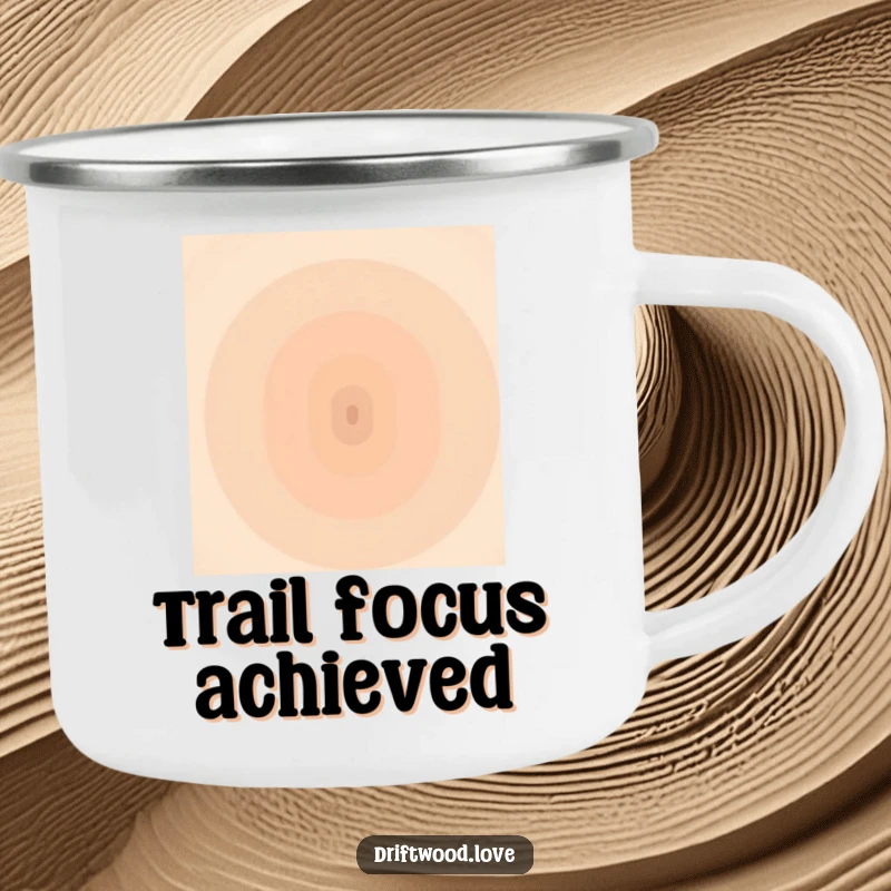 Funny Camping Mug featuring a muted gradient of earth tones converging to a single point, perfect for serene outdoor moments.