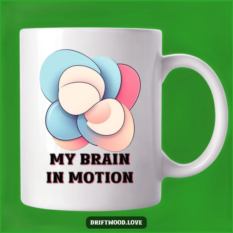 Funny Abstract Shapes Mug: Dynamic Motion Art, Smooth Polished Design, Perfect Gift