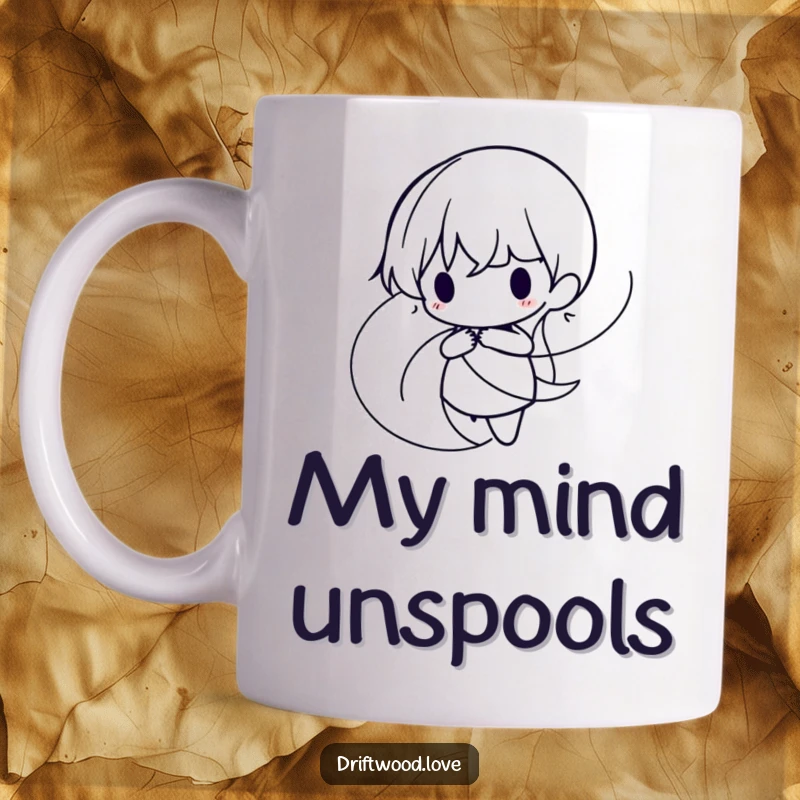 Funny Mug with intertwined, organic lines forming a minimalist, flowing silhouette, representing natural elegance and artistic simplicity.