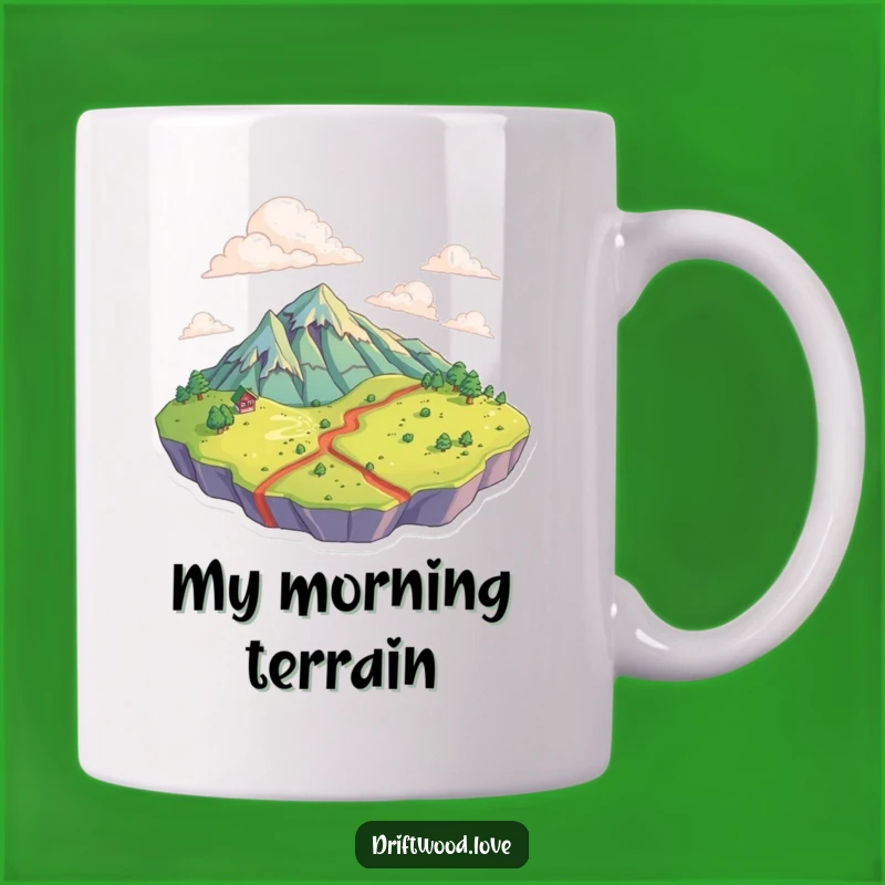 Funny Topographical Landscape Mug: Textured Surface Art, Unique Gift