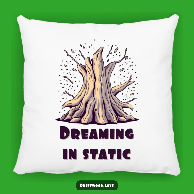 Funny Accent Pillow: Digital Noise Driftwood for a Modern, Funny Home