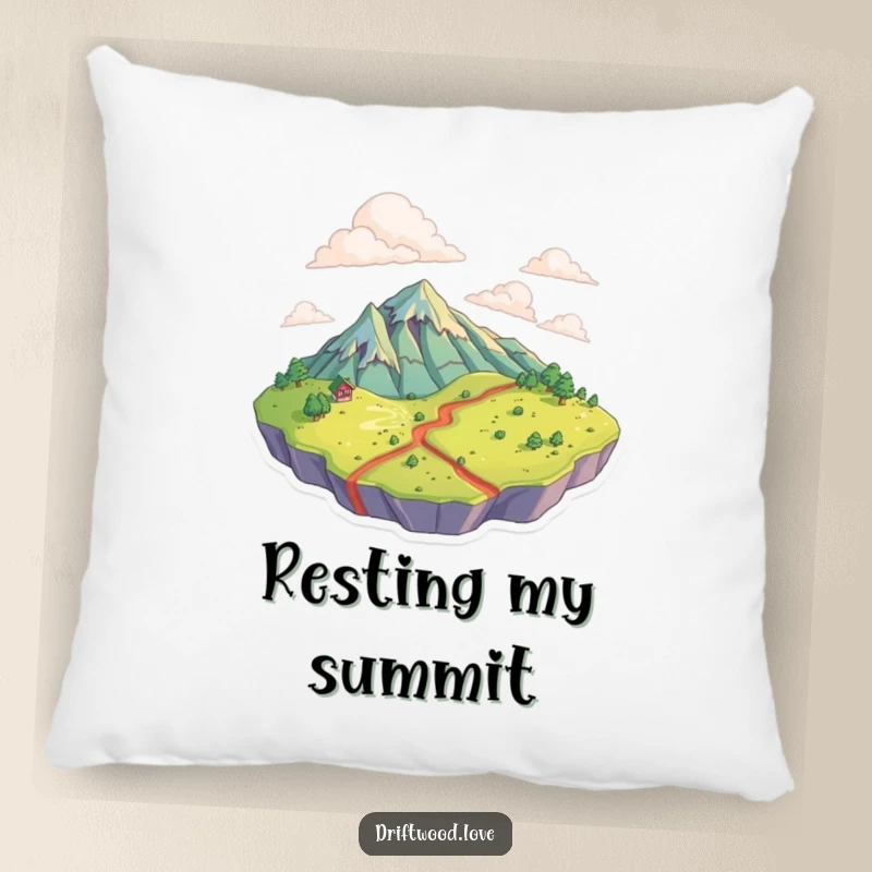 Funny Pillow adorned with textured surfaces forming a topographical landscape, adding rustic charm and comfortable texture.