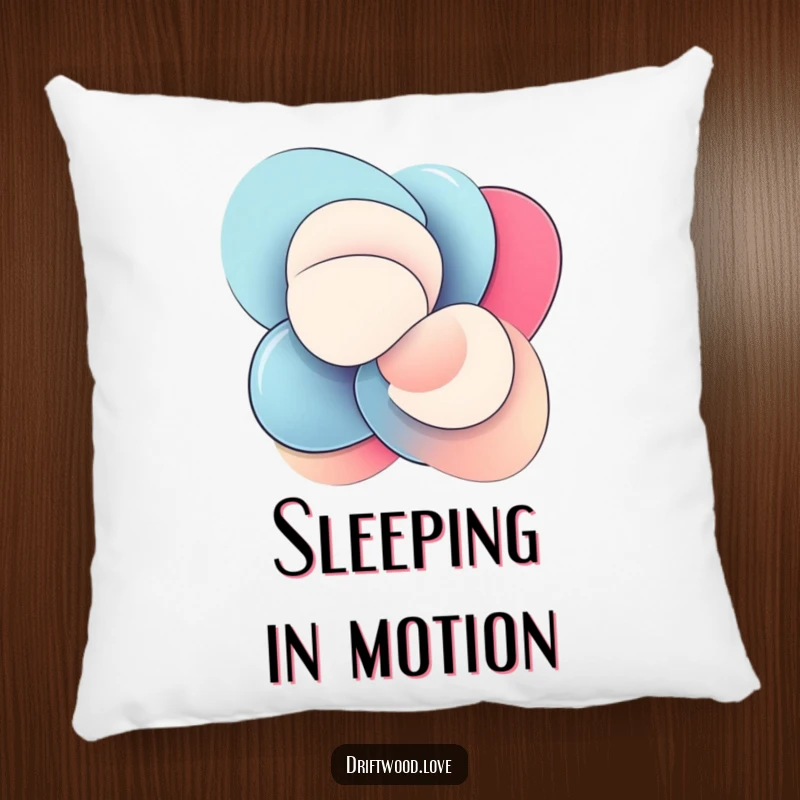 Funny Pillow with smooth, polished abstract shapes interlocking dynamically, adding a touch of art and comfort to any seating area.