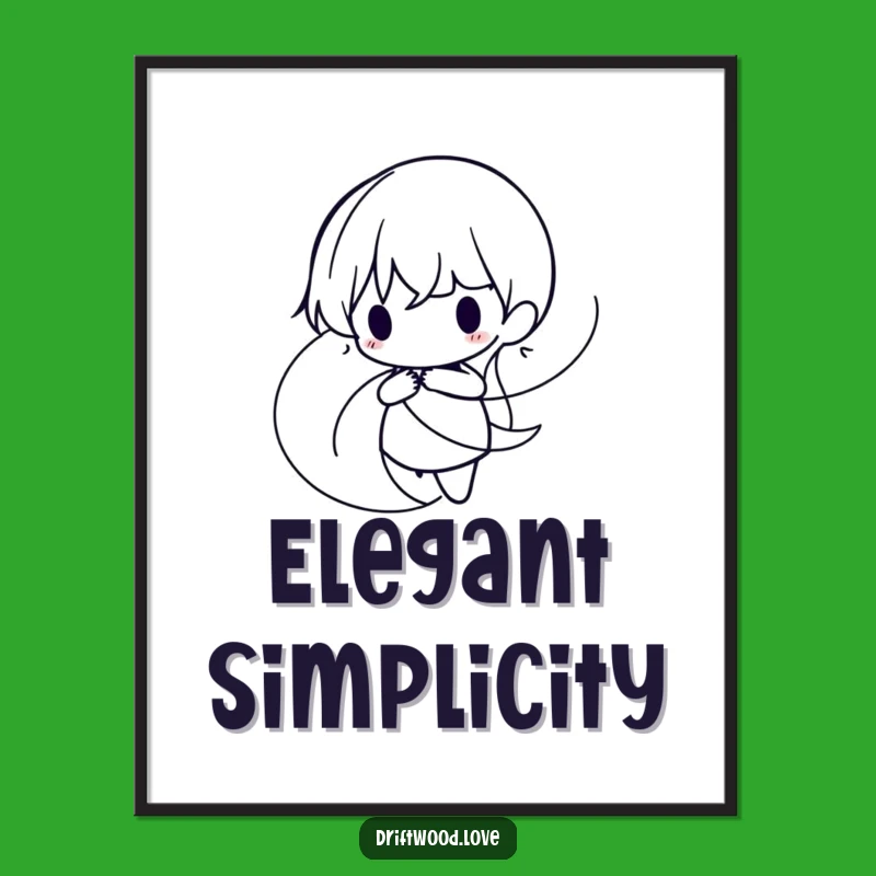 Funny Organic Lines Digital Art: Minimalist Flow Silhouette Download