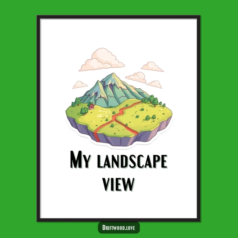 Funny Topographical Digital Art: Textured Landscape Download, Adventure Decor