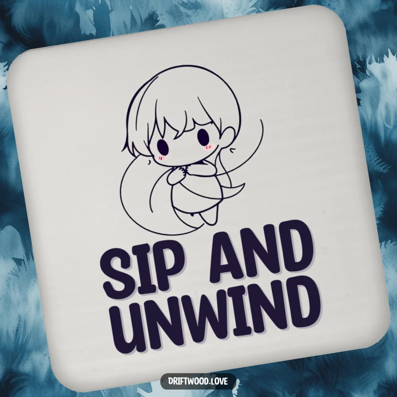 Funny Drink Coasters adorned with intertwined, organic lines forming a minimalist, flowing silhouette, adding elegant protection to surfaces.