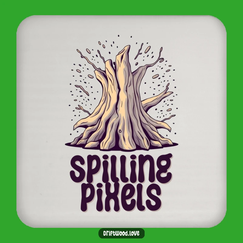 Funny Protective Coasters: Digital Noise Driftwood for a Unique, Funny Table