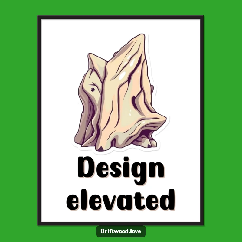 Funny Abstract Driftwood Poster: Futuristic Angles for Modern, Funny Wall Art