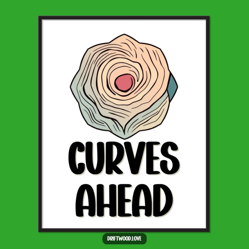 Funny Abstract Wood Curve Poster: Vibrant Geometric Art for a Playful, Modern Space