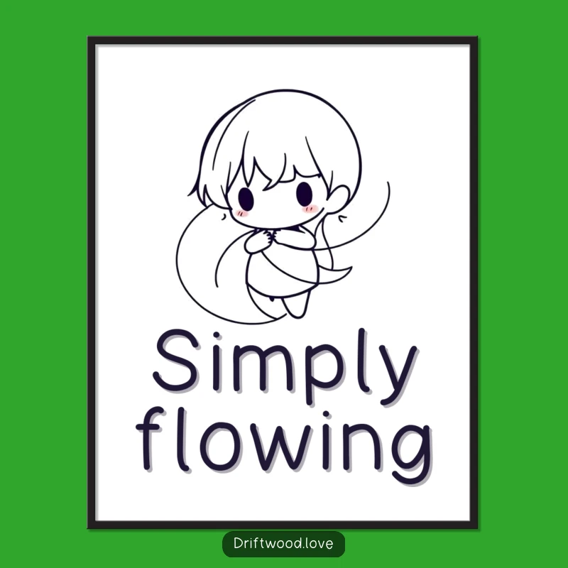 Funny Organic Lines Poster: Minimalist Flow Art Print, Elegant Decor