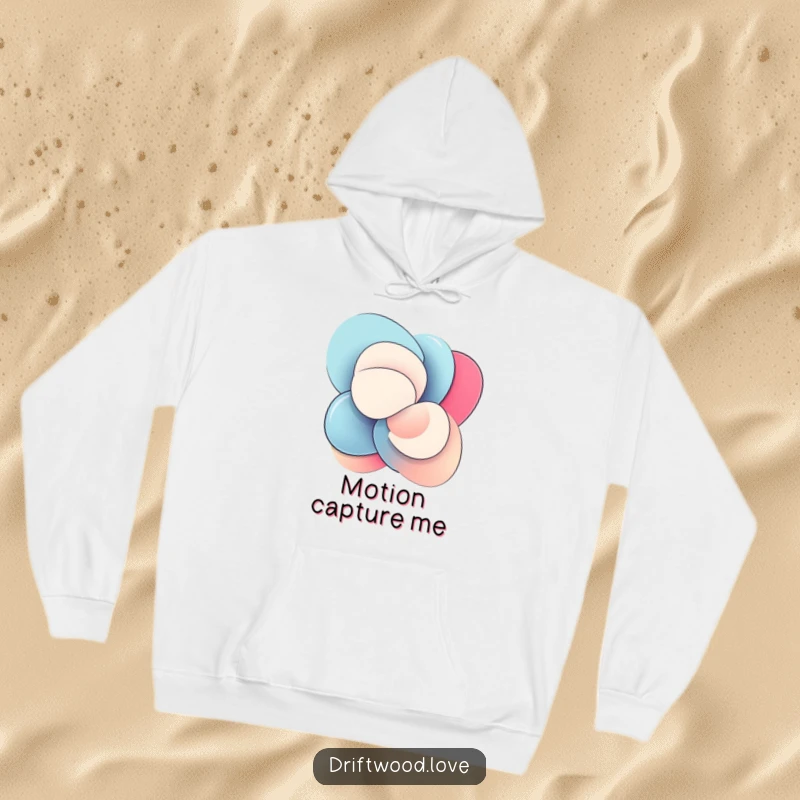 Funny Hoodie displaying smooth, polished abstract shapes interlocking in dynamic motion, offering warmth and artistic expression.