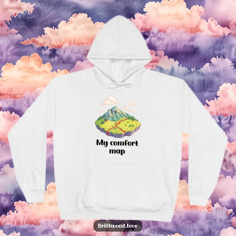 Funny Hoodie adorned with textured surfaces forming a topographical landscape, offering warmth and a sense of adventure.