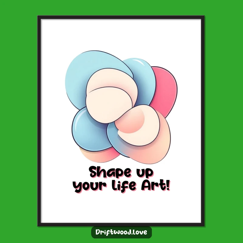 Free Printable Wall Art: Smooth Abstract Shapes, Dynamic Motion, Funny Downloadable Decor