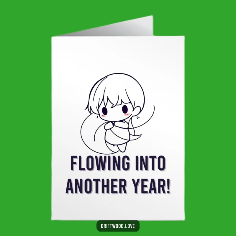 Free Printable Funny Birthday Card: Flowing Lines, Minimalist Silhouette, Hilarious Downloadable!