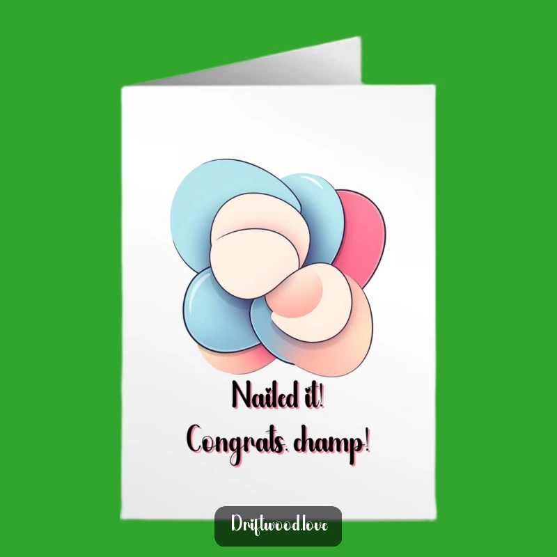 Free Printable Congrats Card: Abstract Shapes, Dynamic Motion, Funny Downloadable Gift