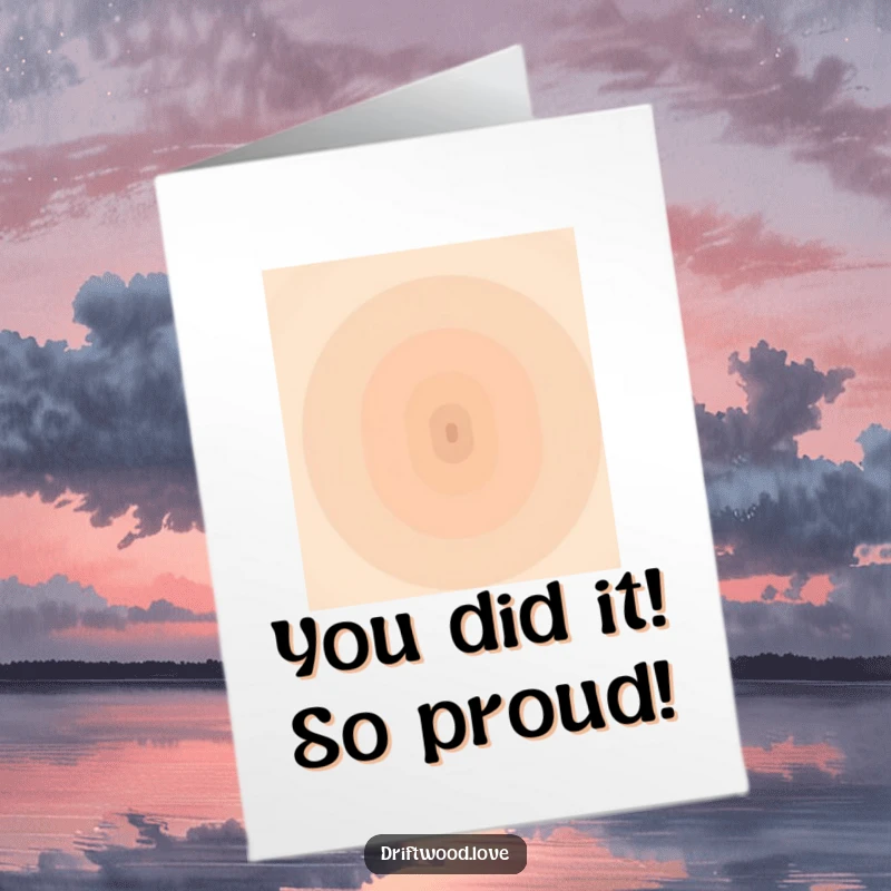 Funny Free Printable Congratulations Card with a muted earth tone gradient converging on a point, a humorous downloadable.