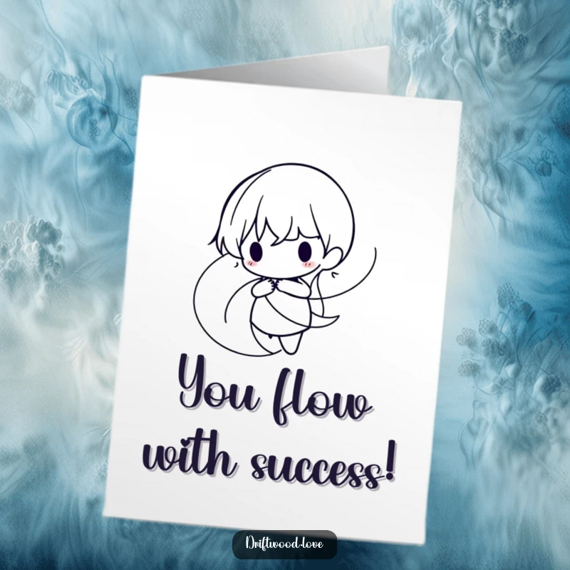 Funny Free Printable Congratulations Card with intertwined organic lines creating a minimalist, flowing silhouette, a chic gift.