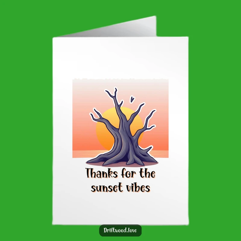 Artistic Free Printable Thank You Card: Sunset Driftwood for Expressing Gratitude