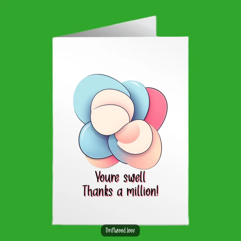 Free Printable Thank You Card: Abstract Shapes, Dynamic Motion, Humorous Downloadable Gift