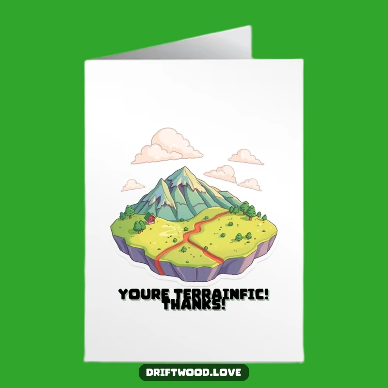 Free Printable Thank You Card: Textured Landscape, Topographical Design, Humorous Downloadable