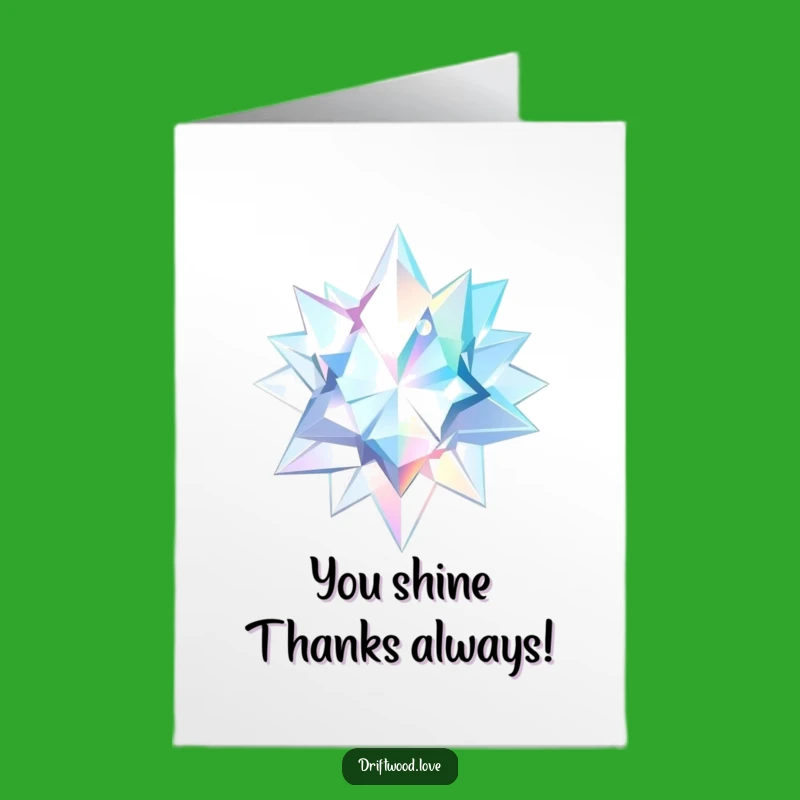 Free Printable Thank You Card: Geometric Shards, Ethereal Light, Humorous Downloadable