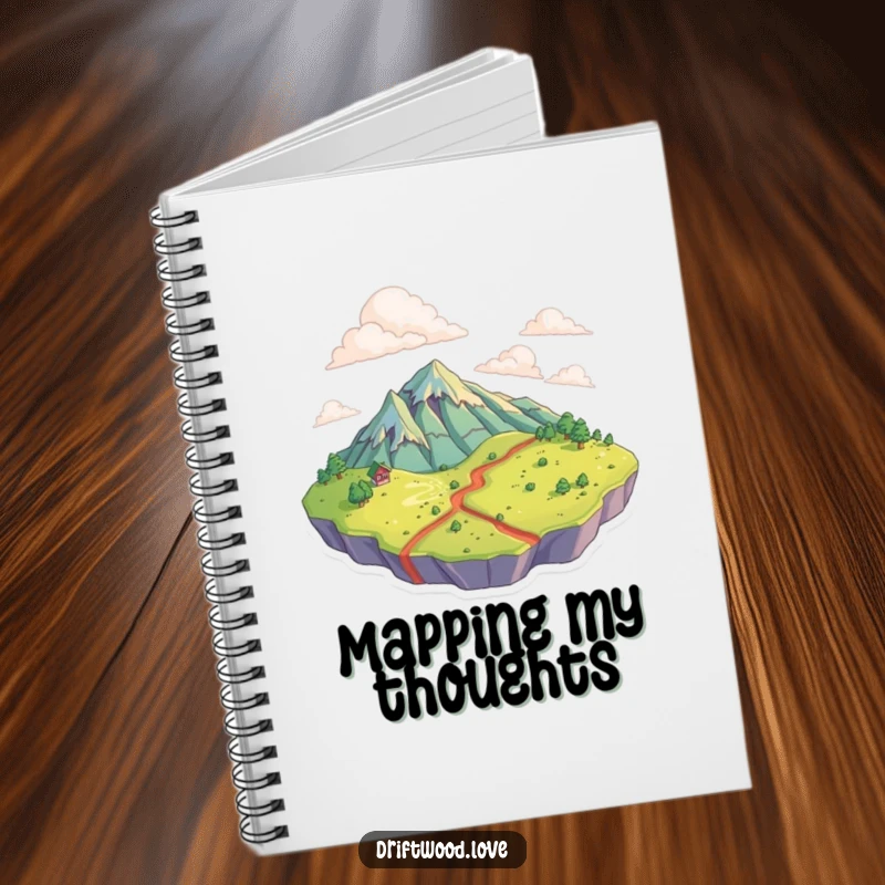 Funny Notebook with a cover displaying textured surfaces creating a topographical landscape, ideal for capturing creative journeys.