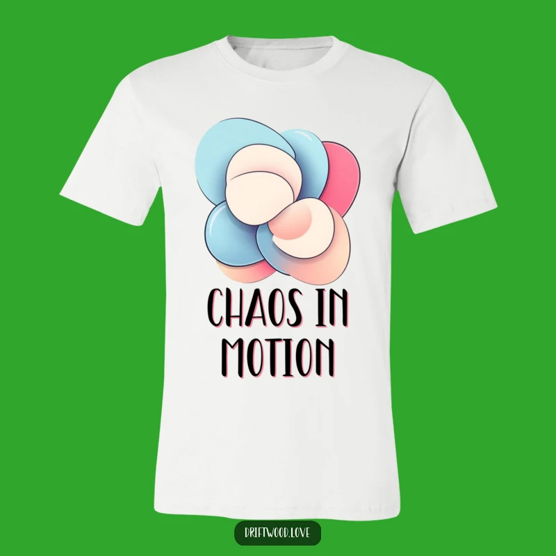 Funny Abstract Shapes T-Shirt: Dynamic Motion Art, Smooth Polished Style, Cool Tee