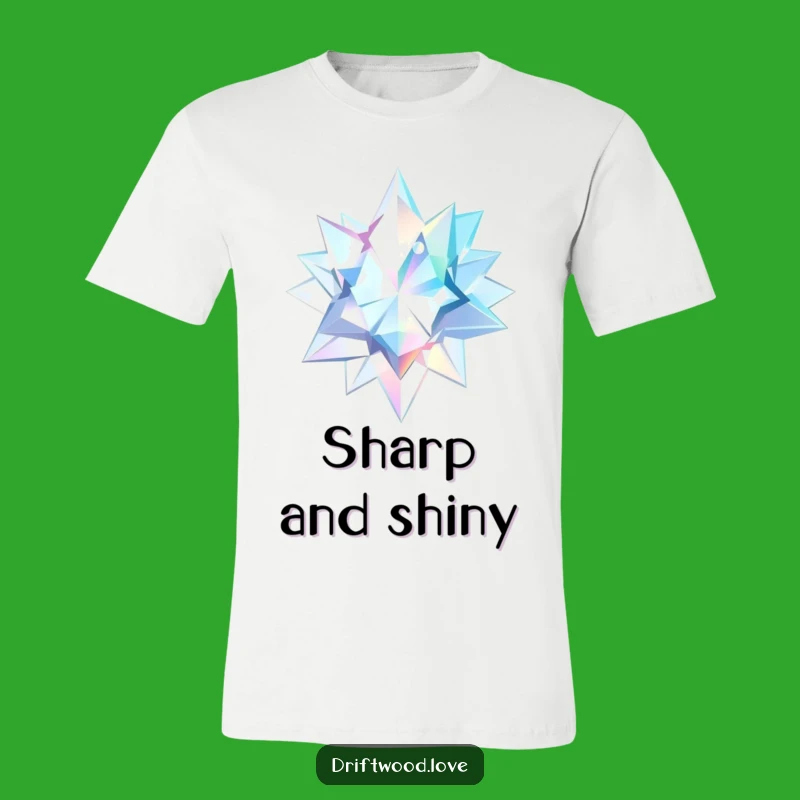 Funny Geometric Shards T-Shirt: Ethereal Light Reflection, Cool Tee