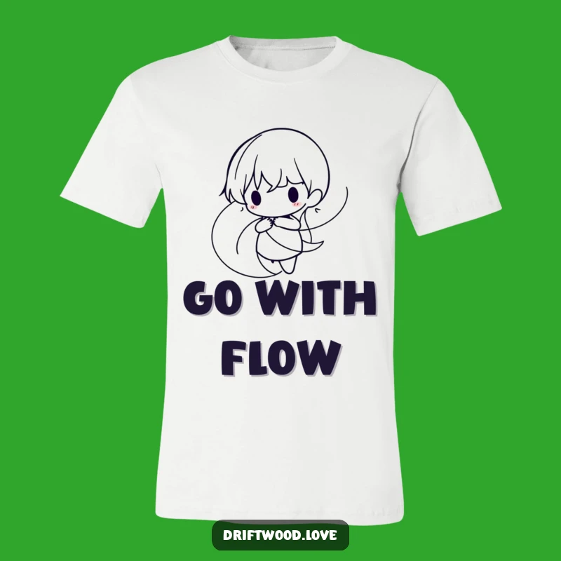 Funny Organic Lines T-Shirt: Minimalist Flow Silhouette, Chic Tee
